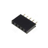 5 Pin Tek Sıra Dişi Header 180 Derece 1x5 Pin 2.54mm Soket Konnektör