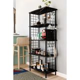 5 Raflı Çevir Kur Çok Amaçlı Raf – Tel Yan Panel, Açık Raf Sistemli Metal Gövdeli Organizer Dolap Siyah Mermer - 001 - Beyaz - 0,5 ml