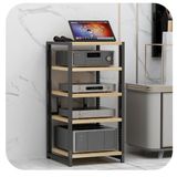 5 raflı HiFi dolabı, profesyonel ses desteği, AV medya cihazları için tutucu, yüksekliği ayarlanabilir CD çalar standı, stereo ses amplifikatörü ve