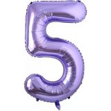 5 Rakam Mor Folyo Balon 40 İnç 100 Cm
