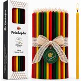 5 Renk Balmumu Mum (Beeswax Candle) 40 Adet 20 cm Ince Uzun Dilek ve Doğum Günü Mumu Doğal El Y