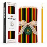 5 Renk Balmumu Mum (Beeswax Candle) 40 Adet 20 Cm İnce Uzun Dilek Ve Doğum Günü Mumu Doğal El Yapımı Parti Ritüel