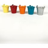 5 Renkli Çok Amaçlı Dekoratif Galvaniz Mini Saksı Kaktüslük Seti - Çok Renkli