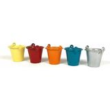 5 Renkli Çok Amaçlı Dekoratif Galvaniz Mini Saksı Kaktüslük Seti