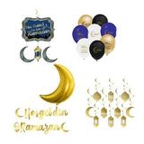 5 Set Ramazan Süsleri 10'lu Tavan Süs ve Balonlu Ramazan Ayı Süsleme Seti-