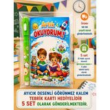 5 Set Yeni Okumayı Öğrenen Öğrencilere Hediye Artık Okuyorum Yazılı 1. Sınıf Hatırası Ayıcık Desenli Görünmez Kalem Tebrik Kartı Hediyeli