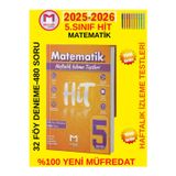 5.Sınıf %100 Yeni Müfredat Hit Matematik 32 Föy Deneme 480 Soru Haftalık İzleme Deneme Set+Kalem