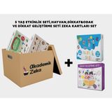 5 Yaş Dikkat Geliştirme Seti,5 Yaş Etkinlik Seti, Hayvanlar ve Dikkat&odak Geliştirme Zeka Kartları