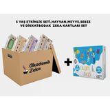 5 Yaş Etkinlik Seti, Dikkat&odak Geliştirme, Sebzeler, Meyveler, Hayvanlar Zeka Kartları