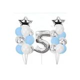 5 Yaş Konfetili Şeffaf Balon Doğum Günü Parti Seti