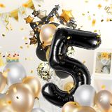 5 Yaş Siyah Folyo Balon 34 Inc 76 Cm Tüm Yaşlar