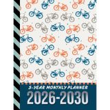 5-Year Monthly Planner 2026-2030: Hardcover / Dated Large / 60 Month Agenda / With Notes Pages - To Do List / Bicycle Pattern - Cycler Cycling Cyclist Sports Art Cover Design
