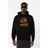 5 Yıldız Sarı Kırmızı İmparatorluk Siyah Erkek 3İp Kapşonlu Sweatshirt