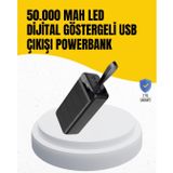 50.000 Mah Kapasiteli Powerbank – Hızlı Şarj Destekli, 4 USB Portlu, LED Işıklı Taşınabilir Enerji Deposu