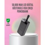 50.000 Mah Ultra Güçlü Powerbank 4 USB Çıkışlı, LED Dijital Göstergeli, Hızlı Şarj Destekli Taşınabilir Şarj Cihazı