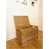 50-99 L Hasır Su Sümbülü Kapaklı Sandık Model 55X43CM Düzenleyici/organizer/çamaşır Sepeti Hasır Ka - Kahverengi