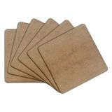 50 Adet 10X10 cm 3 mm Ham Mdf Kare Lazer Kesim Supla Runner - Ahşap - Bej