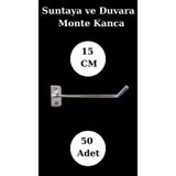 50 Adet 15 Cm Suntaya Kanca Duvara Monte Kanca Çok Amaçlı Kanca Krom