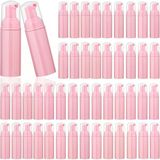 50 Adet 2 Oz/60 Ml Köpük Pompa Şişesi Kirpik Şampuan Şişeleri Seyahat Köpük Pompa Şişesi Boş Pembe Plastik Doldurulabilir Sabunluk El Deze