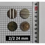50 Adet 2/2 Çeltikli 24/2 Mm Langırt Oyun Makineleri & Oto Yıkama Jetonu