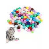 50 Adet 3 Cm Renkli Peluş Kedi Topu Seti, Yumuşak Ve Eğlenceli