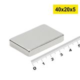50 Adet 40x20x5mm Neodyum Magnet Güçlü N35 Mıknatıs Köşeli Nikel Kaplama FRTKGTepo10053