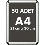 50 Adet A4 Eko Seri Çerçeve Rondo Köşe Aç Kapa Açılır Kapanır