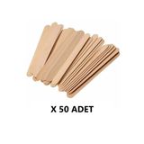 50 Adet Ahşap Spatula Dil Çubuğu Ağda Çubuğu
