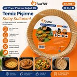50 Adet Airfryer Pişirme Kağıdı Hava Fritözü Tabak Model Pişirme Kağıdı Airfryer Yağsız Firitöz - Açık Kahverengi