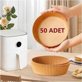 50 Adet Airfryer Pişirme Kağıdı Hava Fritözü Yağsız Tefal Kumtel Kağıt