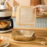 50 Adet Airfryer Pişirme Kağıdı - Kare Tek Kullanımlık Yanmaz Yapışmaz Kağıt - 16 cm Hava Fritözü Kağıdı - Yağ Geçirmez Gıda Sınıfı Fırın ve Airfryer Aksesuarları