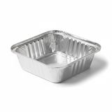 50 Adet Alüminyum Sütlaç Kabı, Tek Kullanımlık Kare Tatlı Kasesi, Fırınlanabilir Alüminyum Folyodan Tatlı Kabı, 11x11x4 cm, Catering ve Organizasyon İçin Küçük Boy Kap