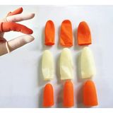 50 Adet Anti-Statik Lateks Parmak Ucu Eldiven | Turuncu ve Beyaz | Kalıcı Makyaj Microblading Dövme ve Güzellik