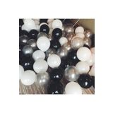 50 Adet Balon (Siyah - Beyaz - Gümüş Gri Karışık))+ 5 mt Balon Zinciri