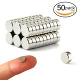 50 Adet Çap 6Mm X Kalınlık 2Mm Yuvarlak Güçlü Neodyum Mıknatıs