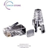 50 Adet Cat6 RJ45 Konektörü Utp Kablo Ethernet Jakı 8P8C Ağ Cat 6 Modüler Fişler 6.5mm RJ45 Kapaklı