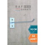 50 Adet Duvar Kancası 30 Cm Duvar Ve Suntaya Monte Askı Vidalı Kanca Raf Kancası Raf Askısı Aksesuar Tel