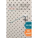 50 Adet Fon Kancası Delikli Pano Kancası 20 Cm - Askı Kancası Raf Galvaniz