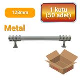 50 Adet Halka Boru Kroma Beyaz Metal Mobilya Kulpu 128mm
