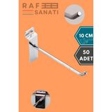 50 Adet Kanallı Pano Kancası 10 cm - Askı Kanca Raf Askısı Raf Aksesuar Tel Askı Raf Kancası