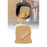 50 Adet Kare Model Delikli Airfryer Pişirme Kağıdı Yağ Tutmaz Fritöz Kağıdı