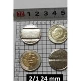 50 Adet Langırt Jetonu 24x2 Mm - 2/1 Çeltikli Pirinç/metal Otomat Jetonu 50 Adet Jeton