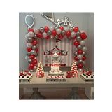50 Adet Metalik Balon (Kırmızı-Gümüş-Beyaz Karışık)+ 5 mt Balon Zinciri