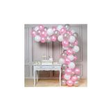 50 Adet Metalik Balon Ve 5 M Balon Zinciri (Pembe - Gümüş - Beyaz - Karışık) Uçan Balon