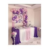 50 Adet Metalik Pembe-Mor-Beyaz Balon+ 5 mt Balon Zinciri