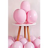 50 Adet Pembe Makaron Pastel Mat Renk Balon