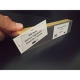 50 Adet Pvc Şeffaf Etiketlik Isimlik Yapışkanlı Dik Açılı Etiket Cebi Plastik L Etiketlik Parlak Etiket Kart Koyma Cebi Etiket Koruyucu Cep - Raf Üstü - 20x4 cm