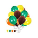 50 Adet Safari Orman Temalı Metalik Balon - Sarı-Turuncu-Kahveren