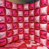 【50 adet】 Sıcak Pembe Parti Süslemeleri Kare Folyo Balonlar Duvar Düğün Balonları Arka Plan Çift Taraflı Mylar Balon Tünel Kemer Çelenk Kiti Yıldönümü Bekarlığa Veda Doğum Günü Nişan Gelin