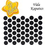 50 Adet Siyah Vida Kapatıcı Yapışkanlı Vida Tapası Tıpası Kapağı Vida Gizleyici